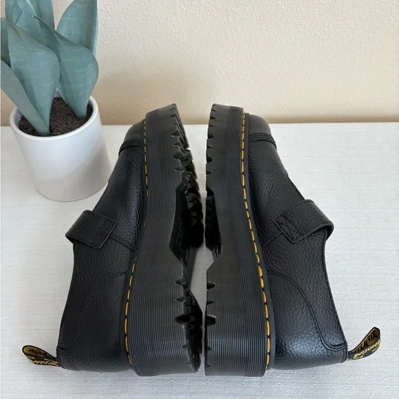 New Dr. Martens Black Leather Mary Jane Platform Shoes Women’s 11 - Picture 11 of 14